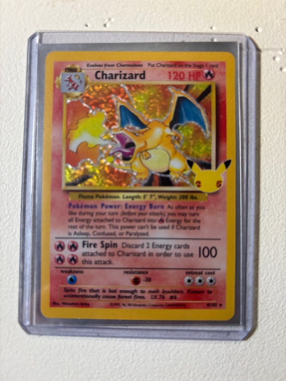 Charizard Holographic Pokémon Card - Bright Orange & Yellow